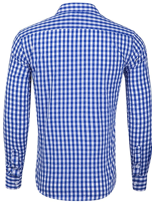 Men's Shirt Shirts Casual Button Checked Up