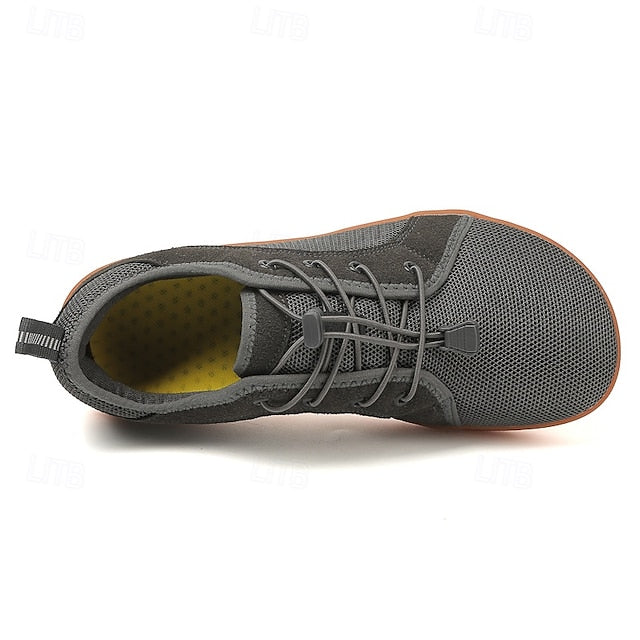 Sole with Gray Sneakers – Knit Breathable Orange Men's