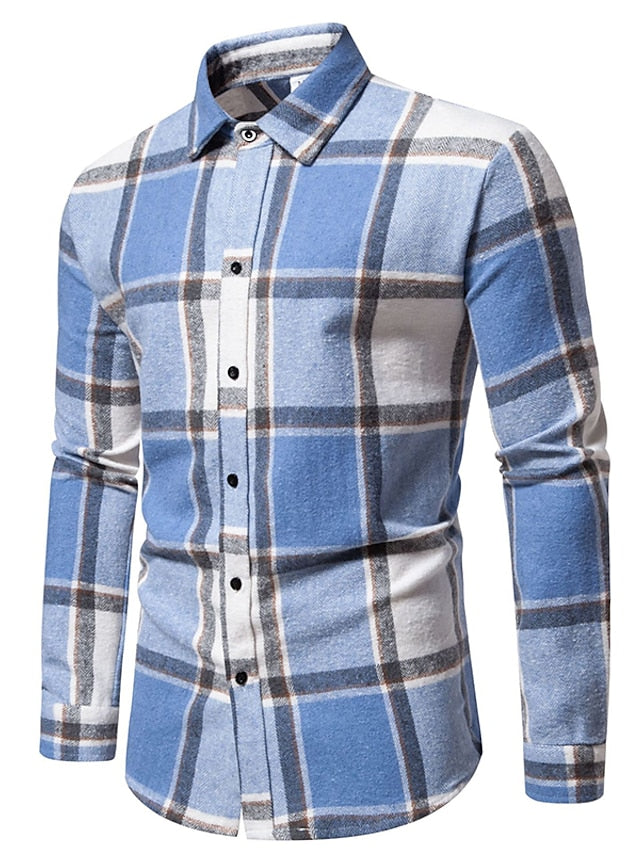 Black Casual Shirts Men's Shirt Red Blue Pink Checked