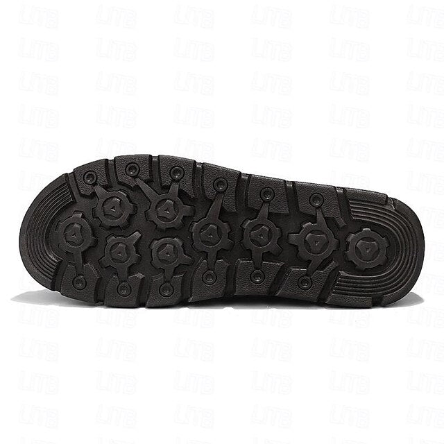 Faux Loafers Leather Brown Slip-On with Side Men's Zipper