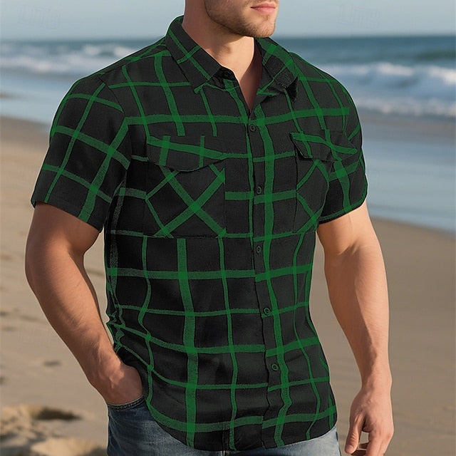 Men's Button Beach Up Summer Casual Shirt