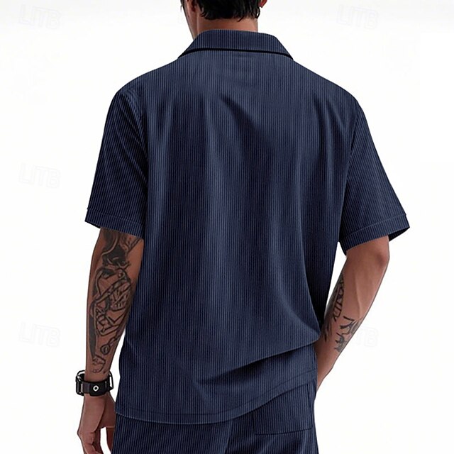 Men's Button Beach Casual Summer Up Shirt