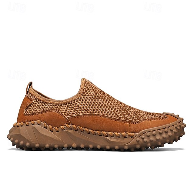 Brown Breathable Mesh with Sports Men's Sandals Upper and