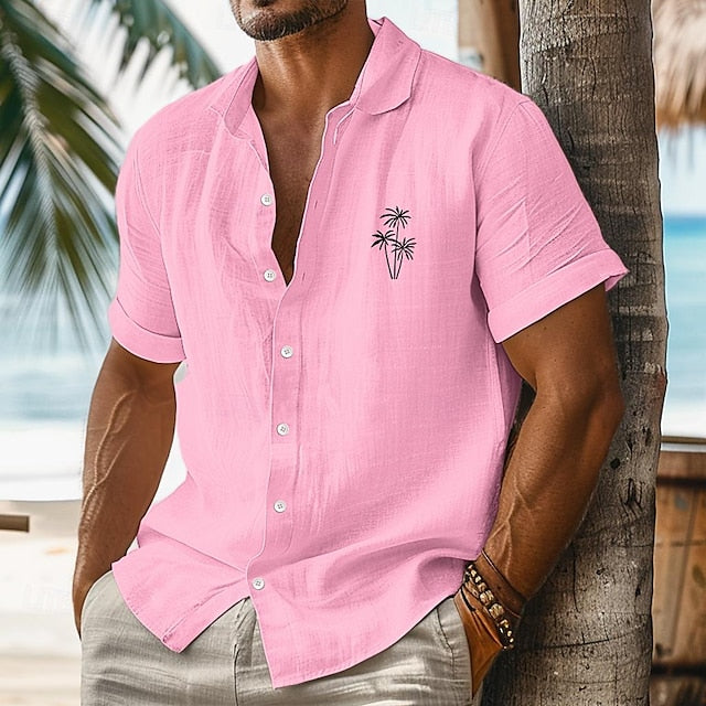 Shirt Linen Wear Summer Beach Men's