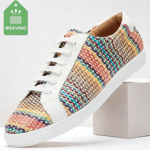 – Multicolor Sneakers Men's Nylon Trendy Woven Knit