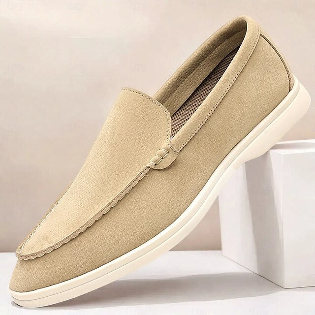 Slip-On Breathable Men's Faux – Casual Light Blue Loafers