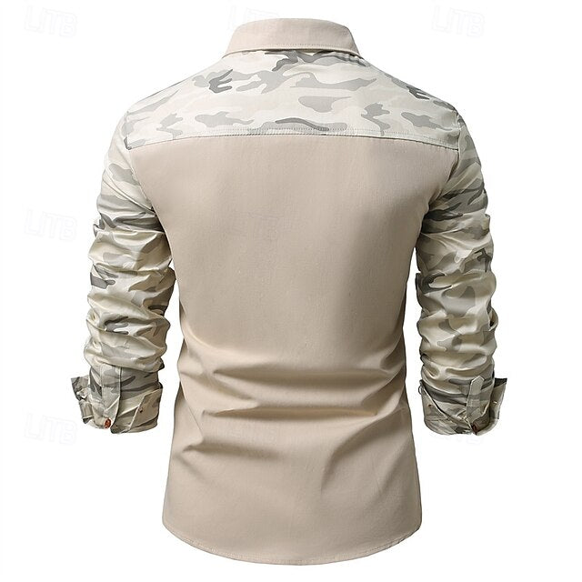 Shirt Workwear Casual Work Men's Shirts Button