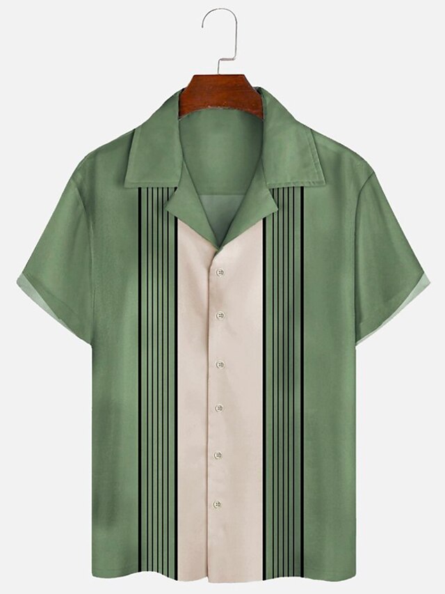 Collar Shirt Casual Cuban Men's Summer