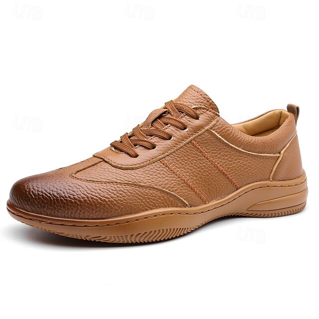 Men’s Sports Lightweight Sneakers Comfortable Leather –