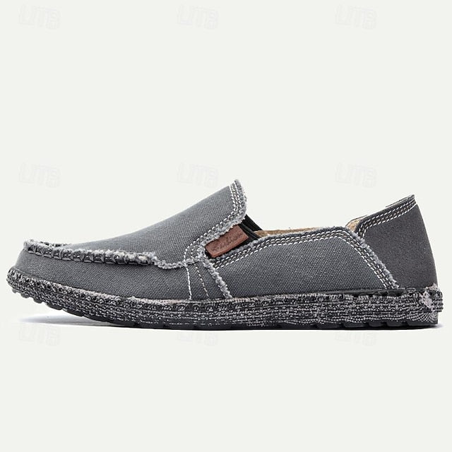 Men's Slip-On Casual Loafers Lightweight Canvas – and