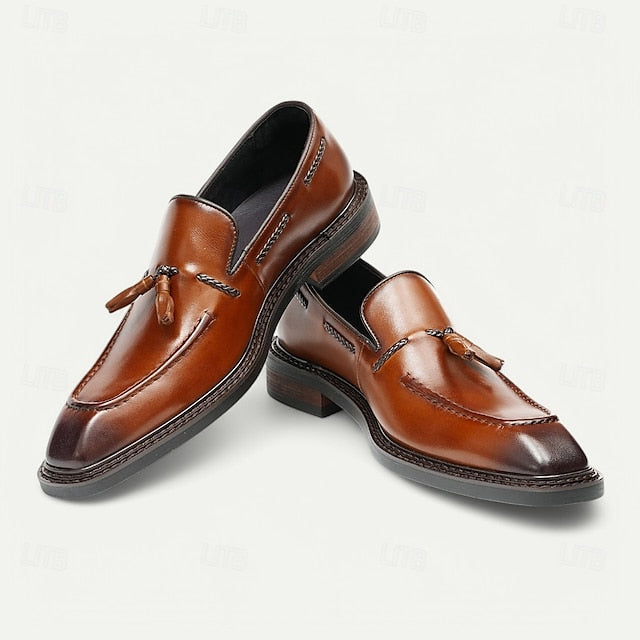 Men's Loafers - Handmade Premium Brown Genuine Leather