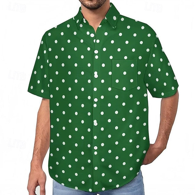 Beach Men's Shirt Button Up Summer Casual