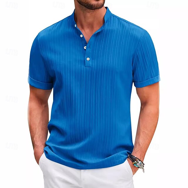 Beach Men's Casual Button Shirt Summer Up