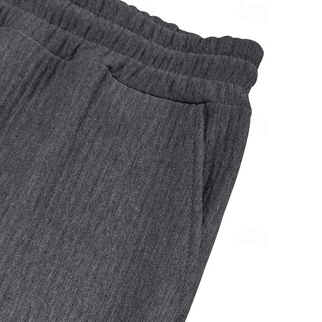 Pocket Trousers Drawstring Men's Elastic Pants Casual Waist