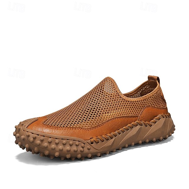 Brown Breathable Mesh with Sports Men's Sandals Upper and