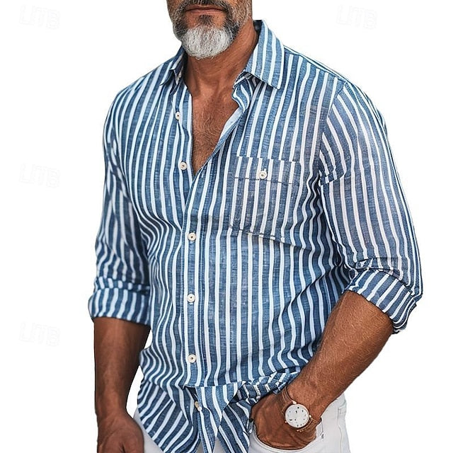 Button Summer Beach Up Shirt Casual Men's