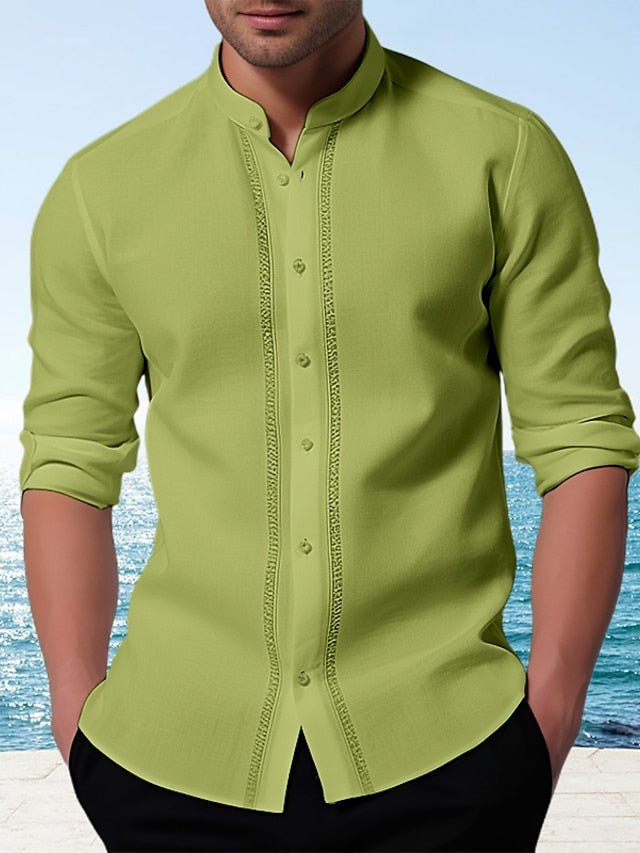 Chinese Mandarin Men's Collar Shirt