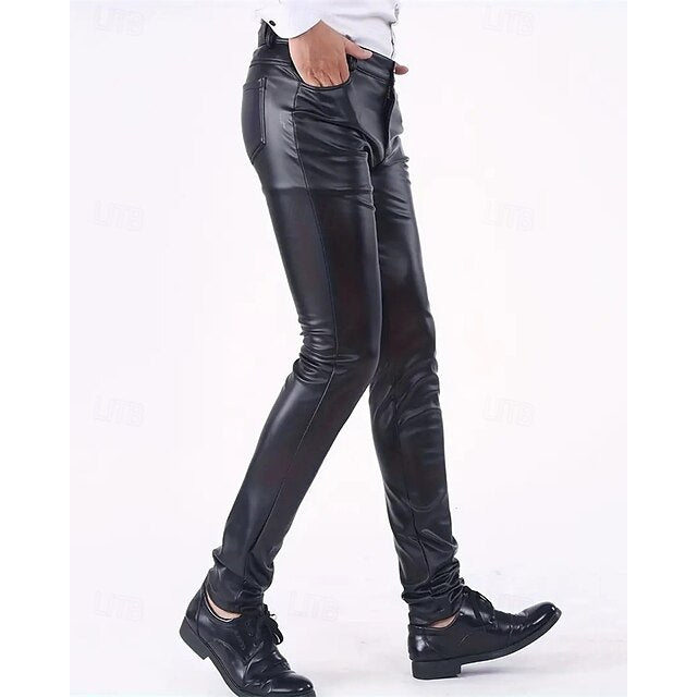 Comfort Pants Men's Trousers Casual Plain Lederhosen Pocket