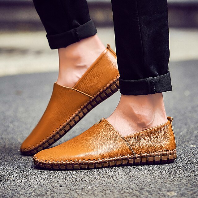 Leather Men's Loafers Slip-On