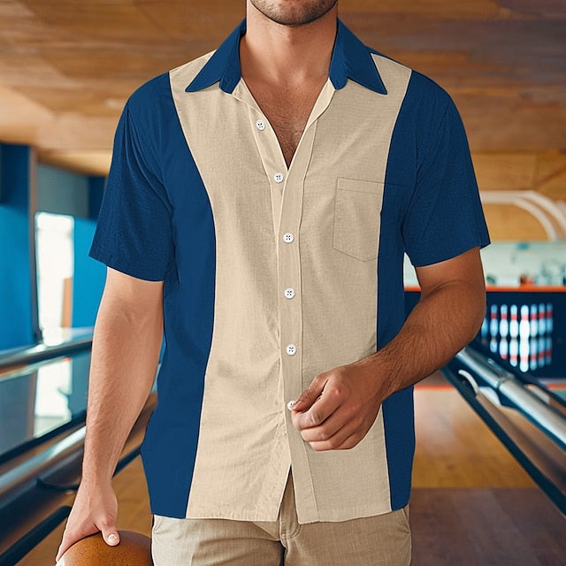Bowling Men's Summer Button Shirt Casual