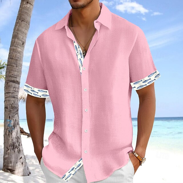 Beach Linen Wear Summer Men's Hawaiian Shirt