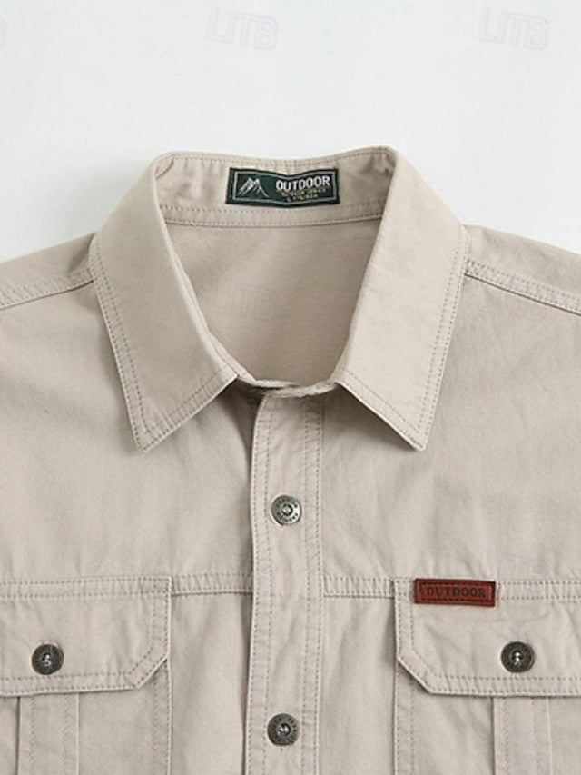 Men's Navy Blue Work Cargo Shirts Workwear Shirt