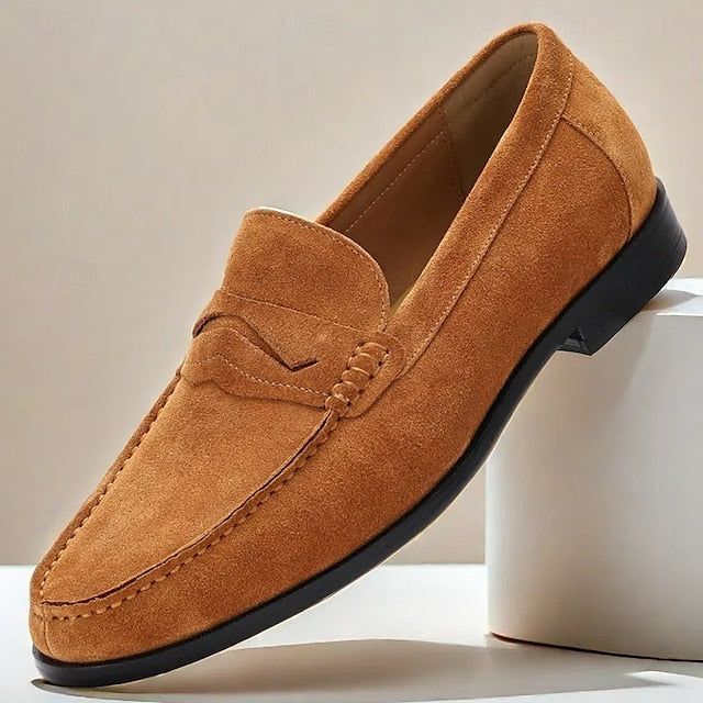 Leather Slip-On Penny Classic Men's Loafers – Tan Suede