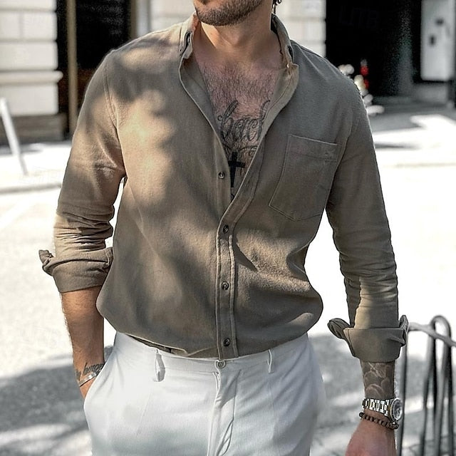 Button Shirt Chambray Summer Men's Jeans