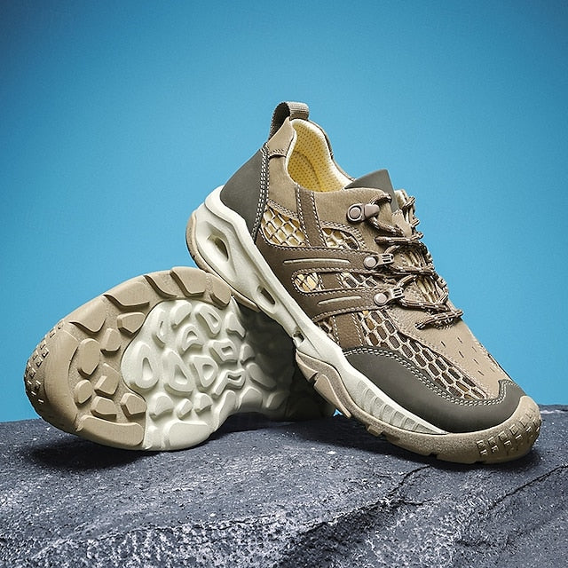 Outdoor Trail Running Sneakers Hiking Men's Durable - Khaki