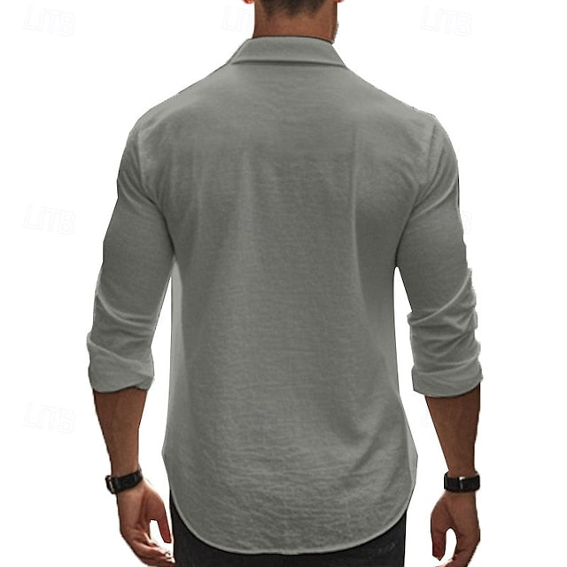 Beach Casual Up Summer Men's Shirt Button