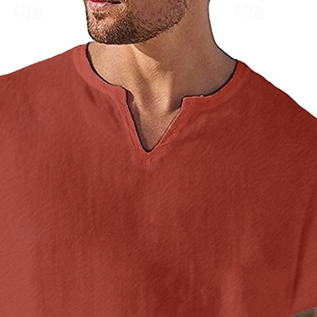 Color Beach Wear Street Solid Summer Men's Shirt