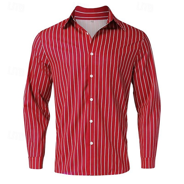 Men's Button Casual Up Shirt Pink Summer