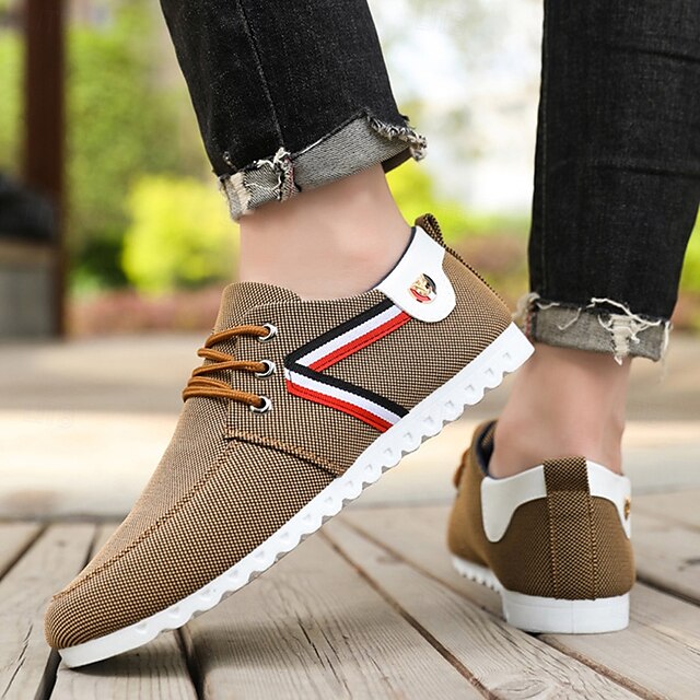 and Navy Nylon Tan Casual Men's Sneakers – Breathable