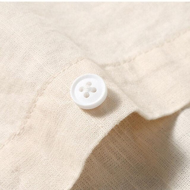 Chinese Linen Cotton Men's White Shirt