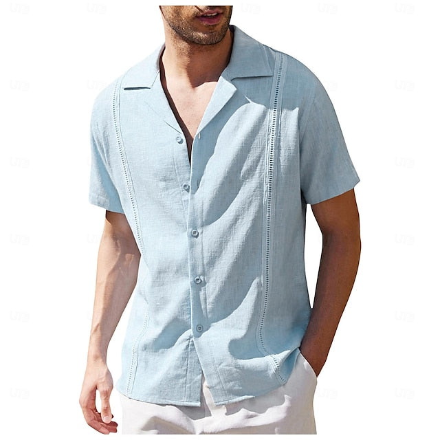 Men's Hawaiian Linen Summer Shirt Beach