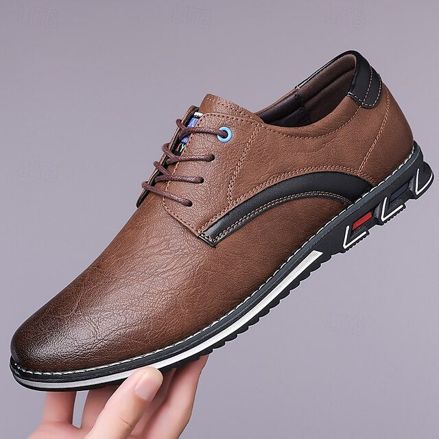 Shoes Everyday Men's Casual – Brown Lace-Up Comfortable