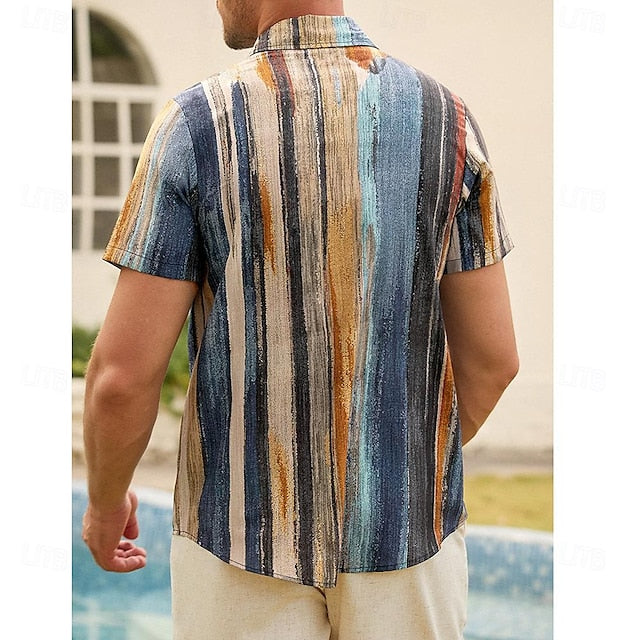 Men's Shirt Retro Linen Shirts Ethnic Vintage