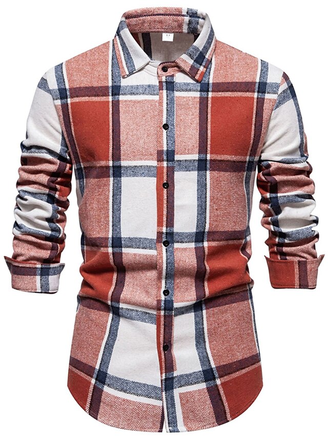 Black Casual Shirts Men's Shirt Red Blue Pink Checked