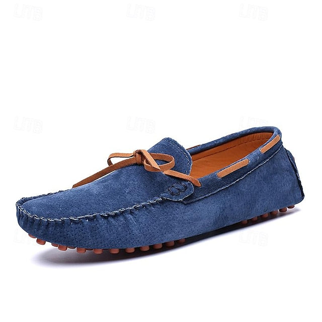 Men's Blue - Casual Driving Shoes Loafers Slip-On Suede