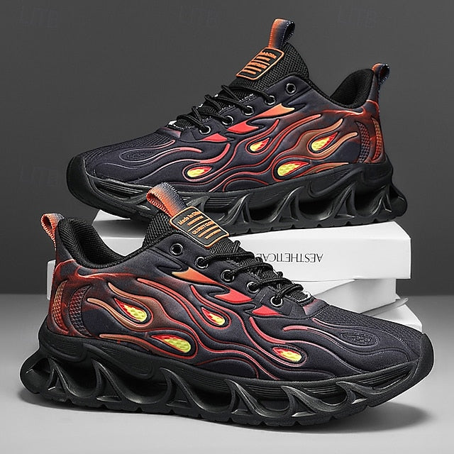 Detailing Red Men's Flame with Running Shoes