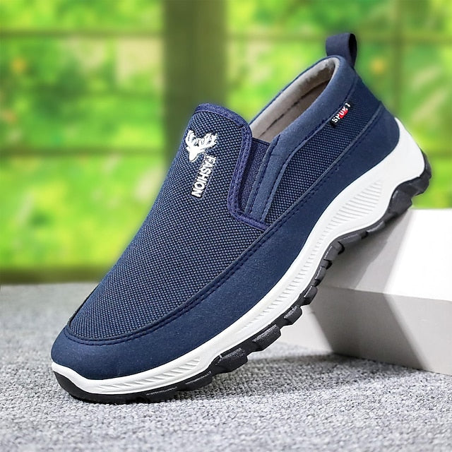 Breathable Mesh Men's Casual and White Black Slip-On