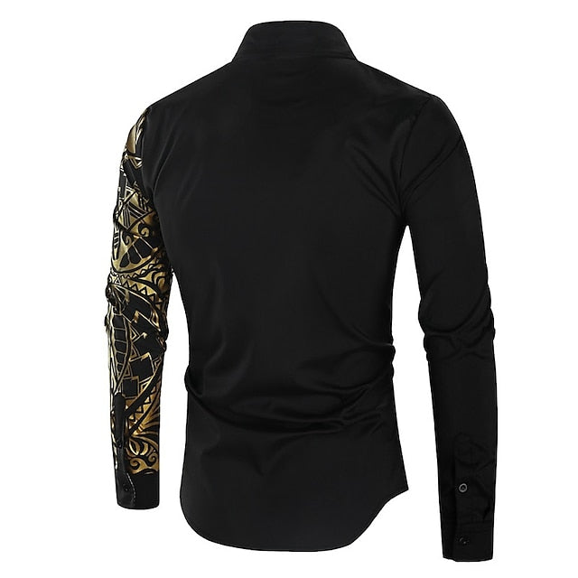 Office Button Men's Up Casual Shirt Bronzing
