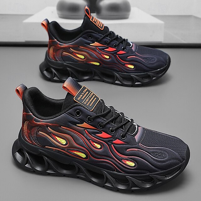 Detailing Red Men's Flame with Running Shoes