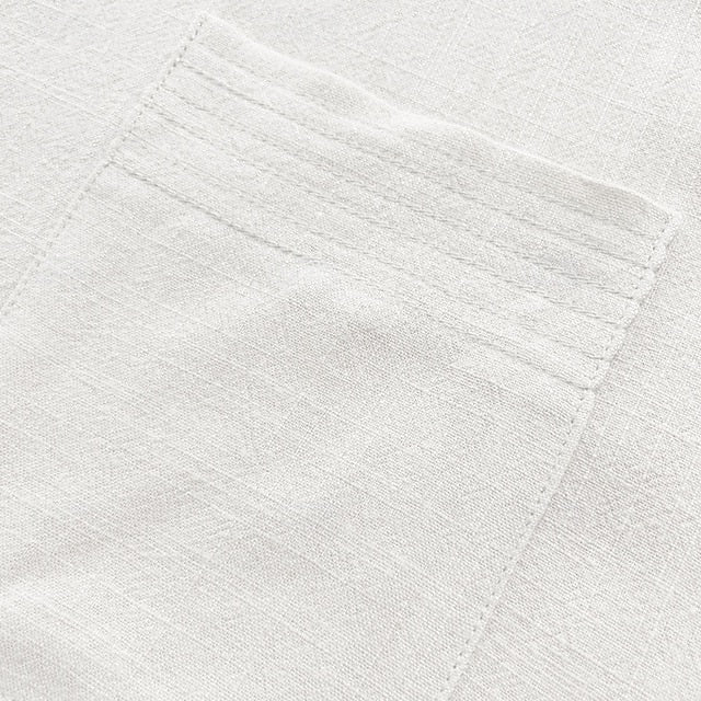 Linen Block Casual Men's Color Hawaiian Shirt