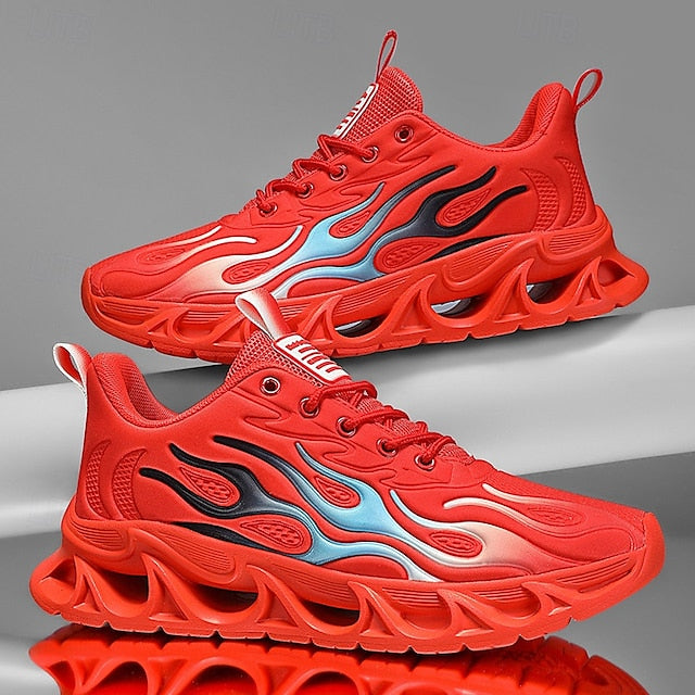 Detailing Red Men's Flame with Running Shoes