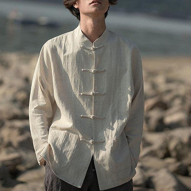 Beach Coconut Men's Hawaiian Shirt Summer Linen