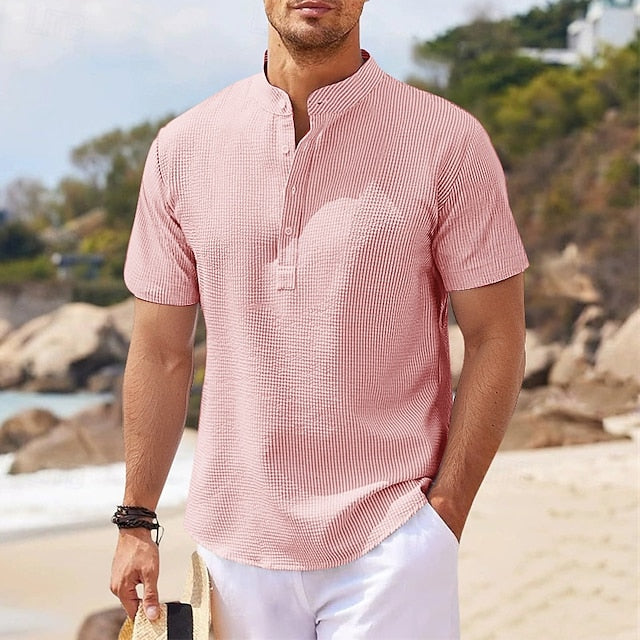Shirt Men's Casual Summer Popover Beach