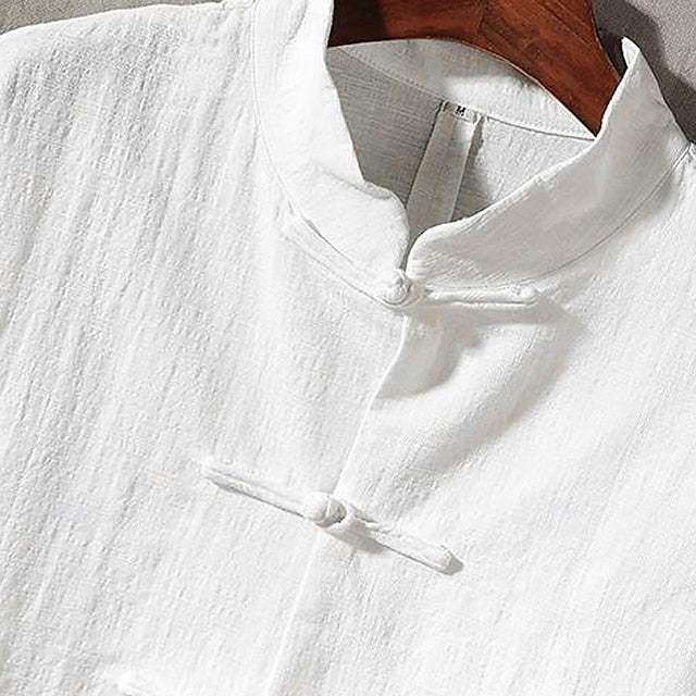 Linen Shirt Reindeer Men's Casual Button Up