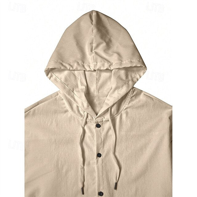 Shirt Beach Summer Up Button Casual Men's