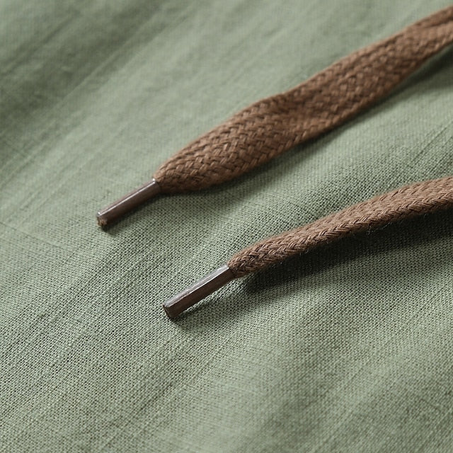 Beach Linen Shirt Summer Plain Men's